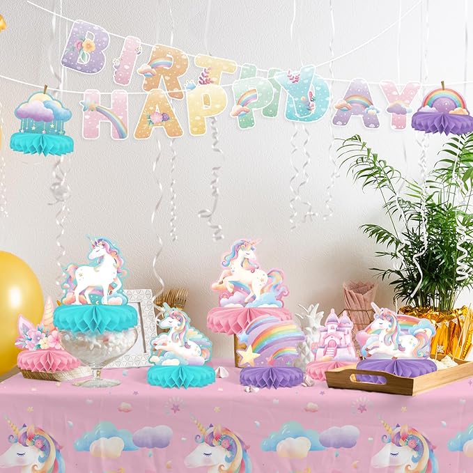 Unicorn Birthday Party Supplies Set - Image 4