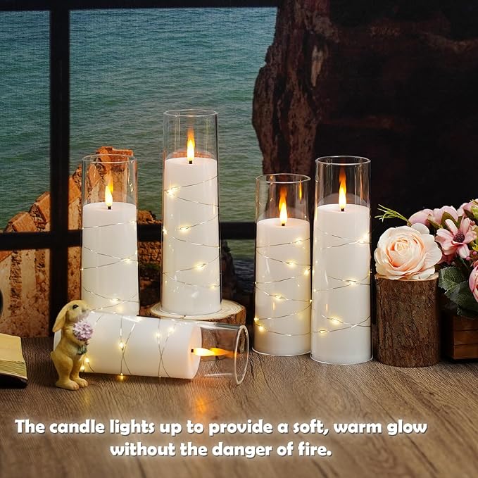 Flameless LED Candles with Timer 9 Pc Flickering Flameless Candles - Image 5