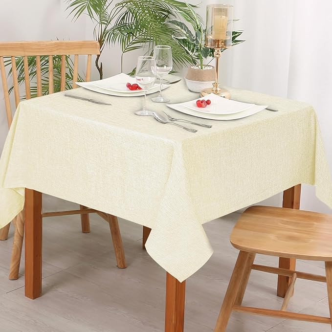 Hiasan 2 Pack Faux Linen Square Tablecloth - Image 2