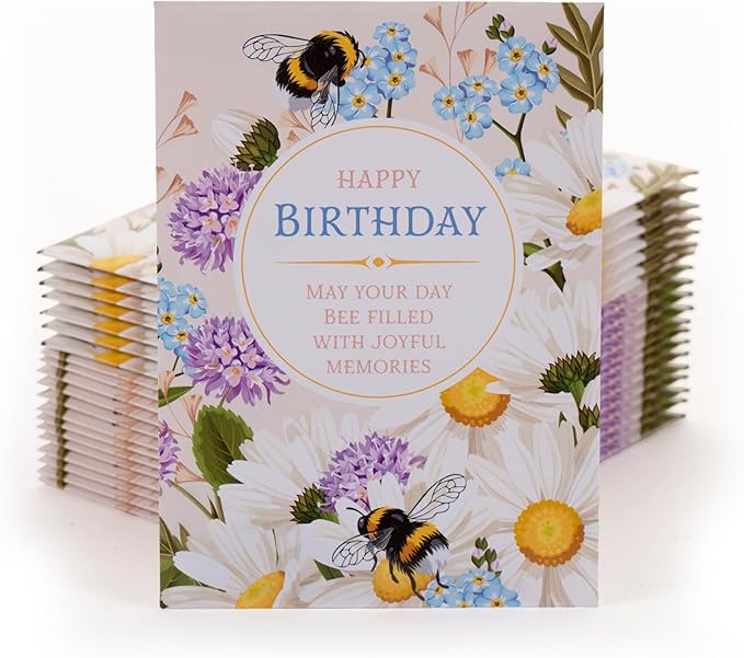 Happy Birthday Bee Forget Me Not Seed Packets - Image 2