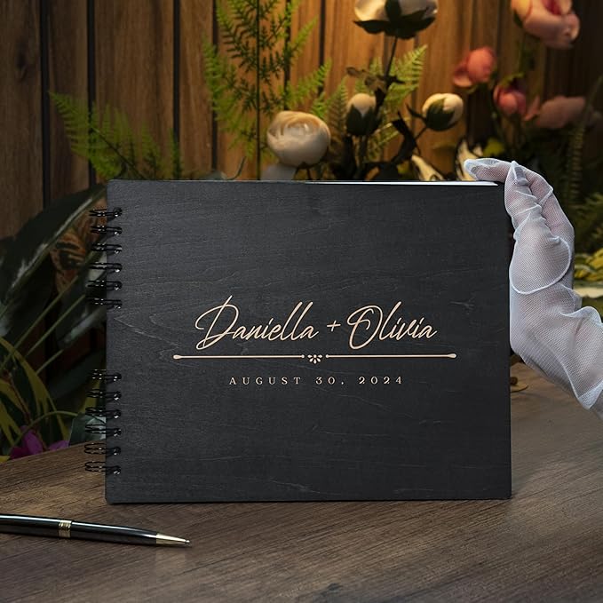 Personalized Wood Wedding Guest Book - Image 7