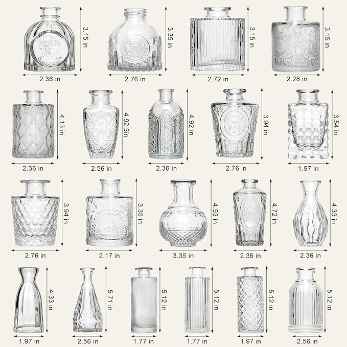 Arme Glass Bud Vase Set of 32 Pcs，Small Glass Vases - Image 3