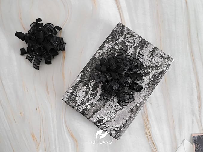 HUIHUANG Black Bows for Gift Wrapping Curly Gift Bow 5 inch x 8 Counts - Image 7