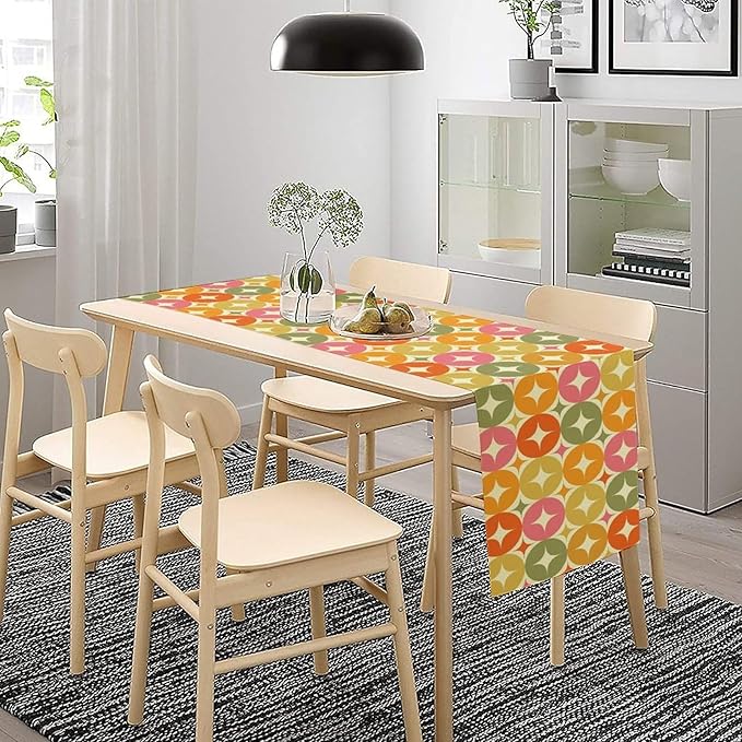Mid Century Table Runner, Flag Retro Atomic Starburst 1950s Abstract Geometric - Image 4