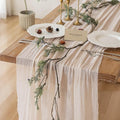3Pcs Beige Gauze Rustic Cheesecloth Table Runner 120 Inch 10 FT by KEKETOARRANGE
