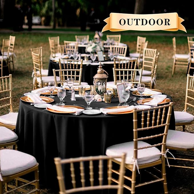 sancua 10 Pack Round Tablecloth Black 90 Inch - Image 4