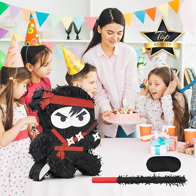 Ninja Pinatas Bundle with a Blindfold and Bat, Theme Parties - Image 7