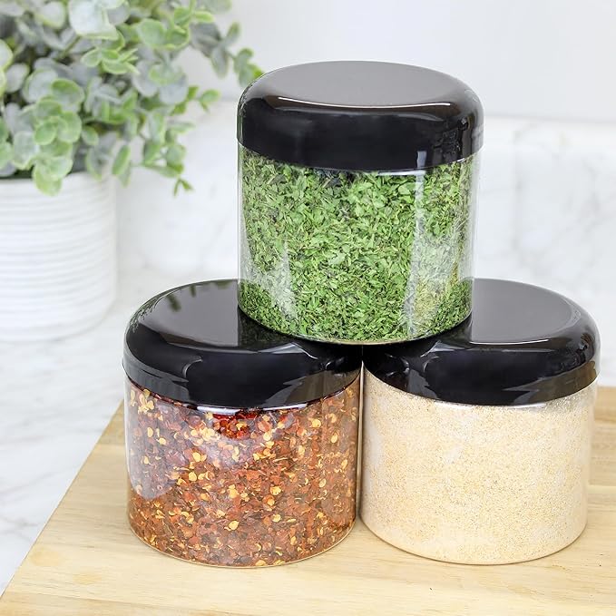 Cornucopia Brands 16oz Clear Plastic Jars w/Domed Lids; BPA Free PET Stackable - Image 2