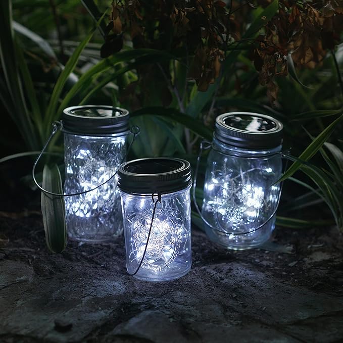 Decorman Solar Mason Jar Lid Lights, 6 Pack 20 LED Waterproof String Fairy Star - Image 7