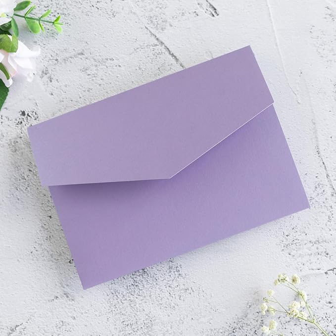 20 PCS Lilac Tri-fold Laser Cut Wedding Invitation Pockets - Image 7