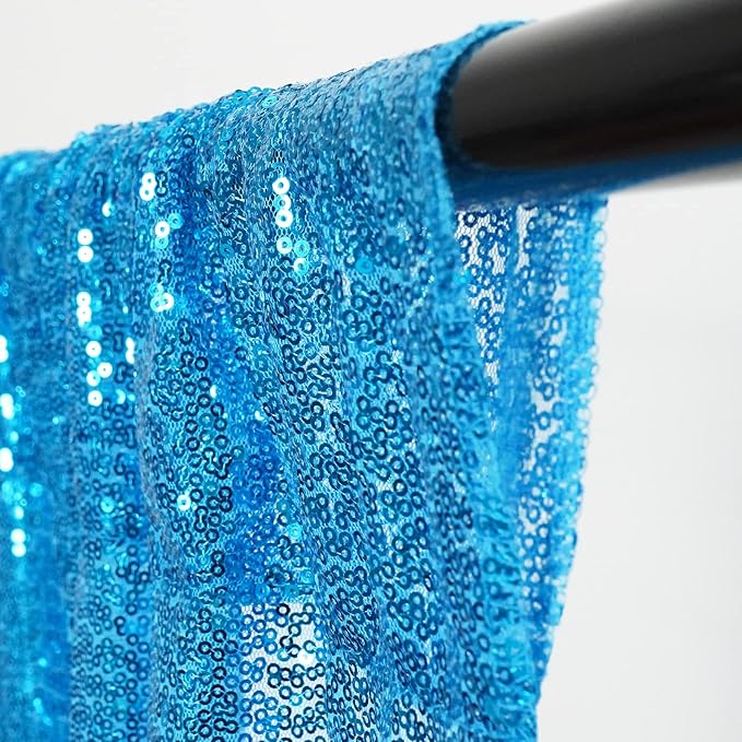 Poise3EHome Turquoise Sequin Backdrop Curtains, 4 Panels Sequin Backdrop - Image 4