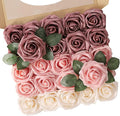 N&T NETING Artificial Flowers Roses 25pcs Real Looking Fake Spring Roses Stem by NTNIETING