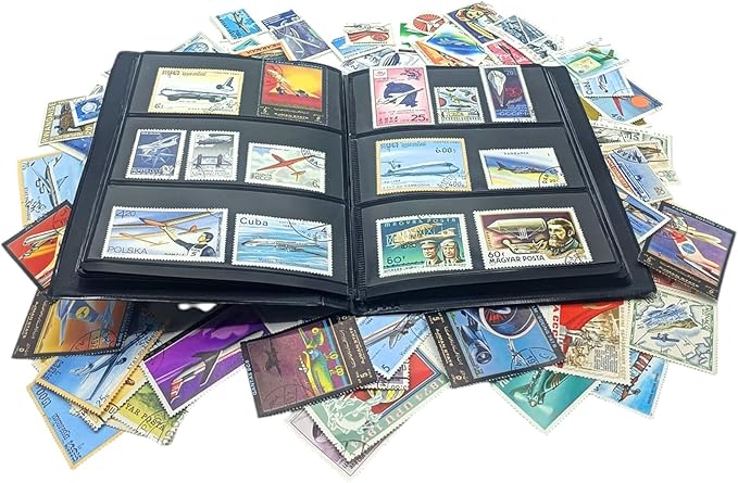 IMPACTO COLECCIONABLES – 100 Airplane-Themed Stamps Collection by IMPACTOCOLECCIONABLES