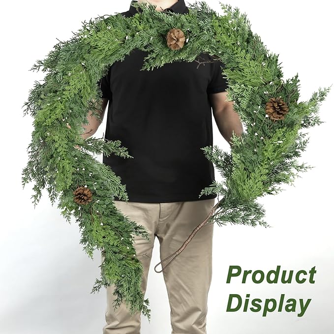 Artgar 6 Ft Christmas Cedar Garland - Image 3