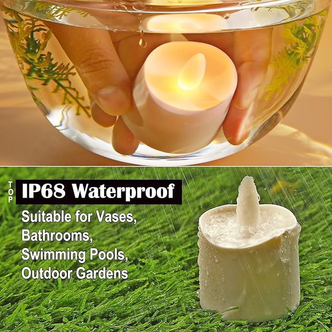 HL Flameless Candles with Remote Timer, 100+Hours Rechargeable Waterproof - Image 4