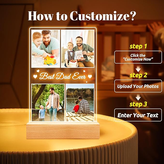 Best Dad Ever Gifts, Custom Collage Picture Frames - Image 3