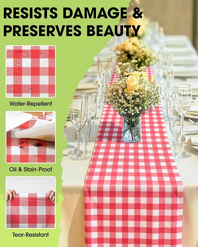 Pureegg Gingham Plastic Table Runners - Image 3