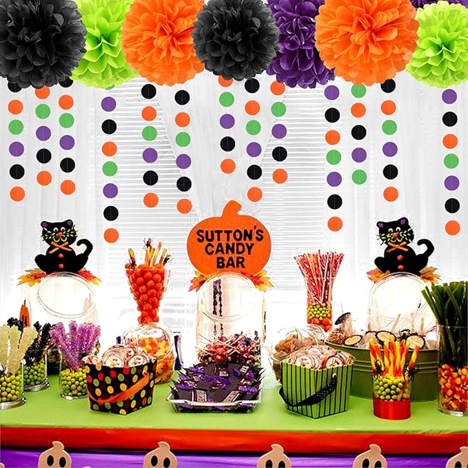 Black-Purple Orange Green Halloween Party-Decorations - Image 7