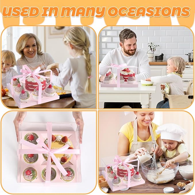 JCD 3 Packs Pink 1+5 Cupcake Containers - Image 5