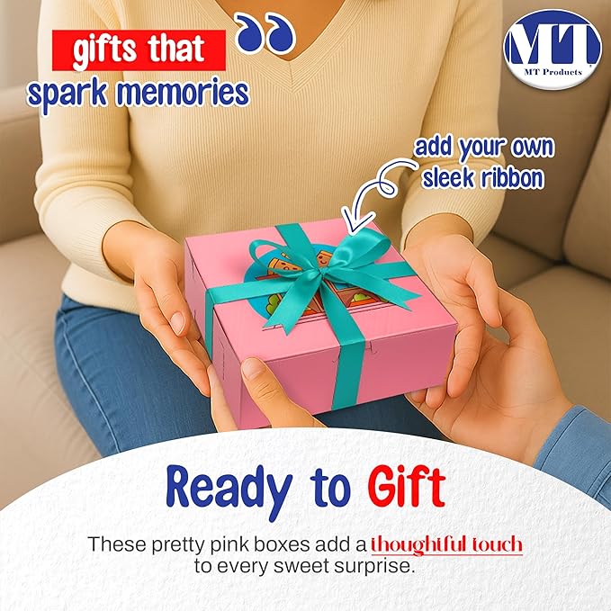 MT Products Custom Printed Pink Cupcake Boxes 8" x 8" x 3" - Image 5