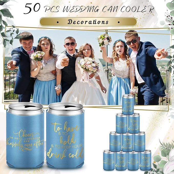 50 Pieces Wedding Can Cooler Bulk Engagement Party Favors - Image 3