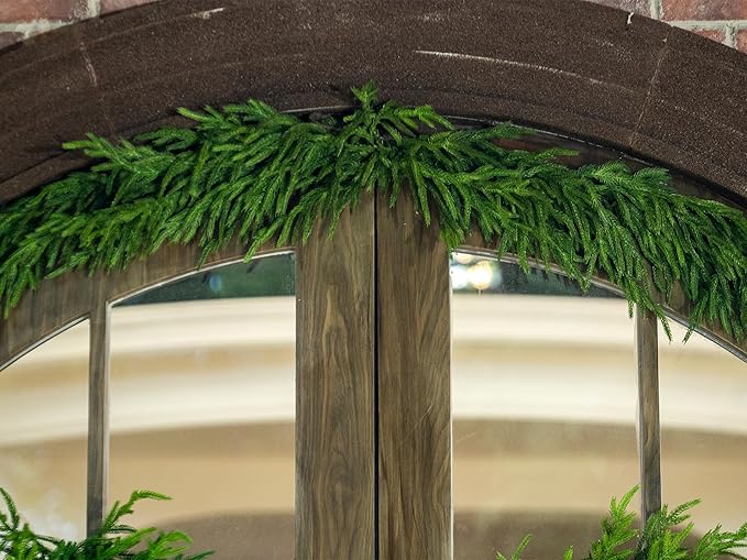 15FT Extra Full Christmas Garland Norfolk Pine Garland Realistic Artificial - Image 9