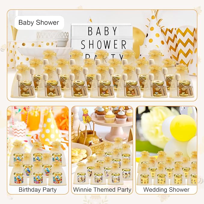 144Pcs 1.5 oz Mini Hexagon Glass Honey Jars - Image 4