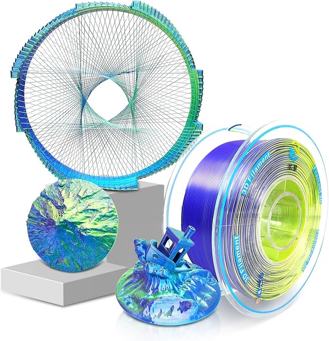 YOUSU 3D Printer Filament, Tri-Colors PLA Filament 1.75mm, Coextrusion Silk PLA - Image 5