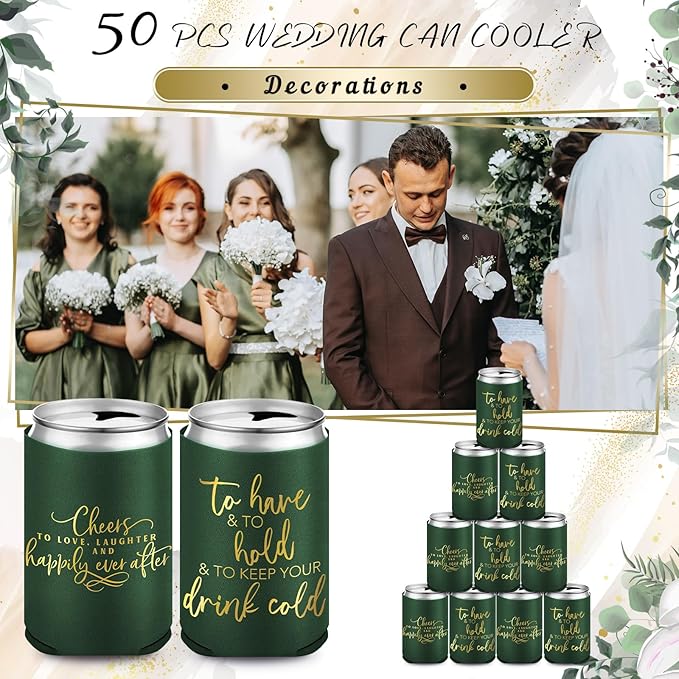 50 Pieces Wedding Can Cooler Bulk Engagement Party Favors - Image 3