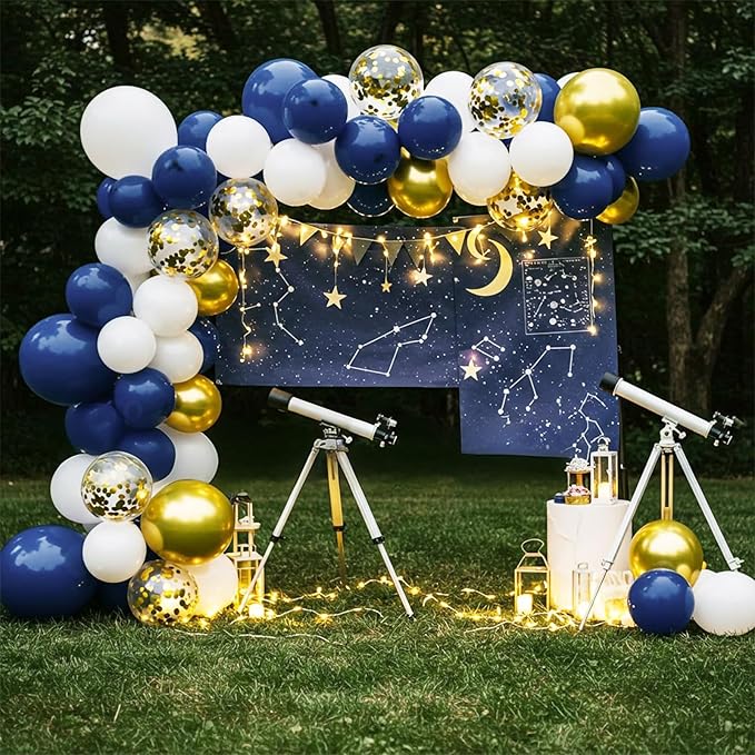 Netnology Navy Blue Gold Balloons Set - Image 8