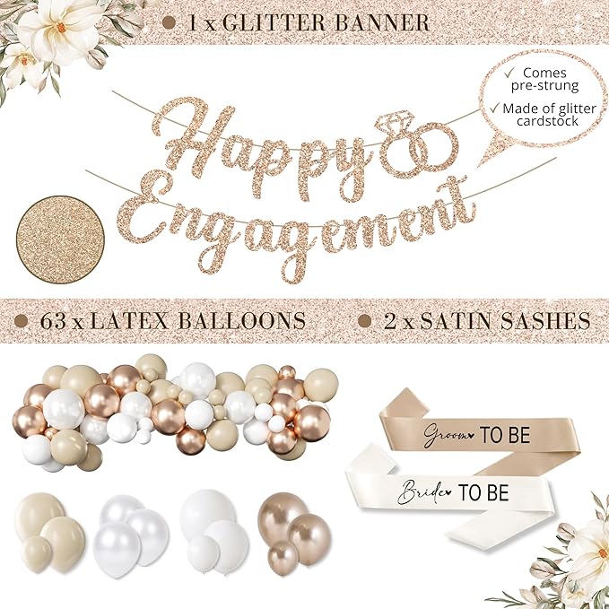 261 Pc Premium Engagement Party Decorations Kit – Elegant Mr. & Mrs. Wedding - Image 4