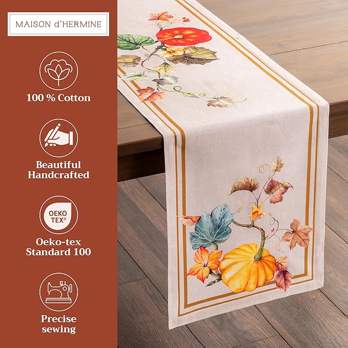 Maison d' Hermine Table Runner 100% Cotton Single Layer Table Runners 72 inches - Image 2