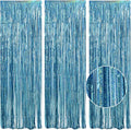TONIFUL 3Pcs Laser Light Blue Door Streamers, Laser Blue Photo Booth Backdrop by TONIFUL