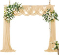 VACVELT Wedding Arch Draping Fabric Champagne Chiffon, 1 Panel Sheer Drapes 30 by VACVELT