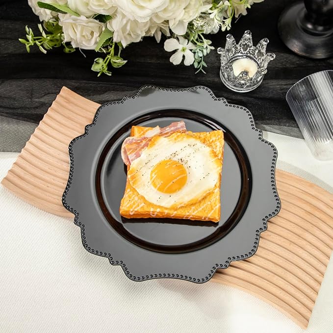 COLOSUS 100pcs Black Plastic Party Dinner Plates - Image 6