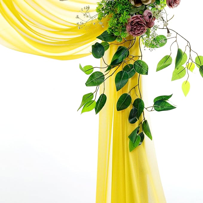 VDS Pack of 2 Panel Wedding Arch Draping Fabric Sheer Chiffon Fabric Drapery - Image 4