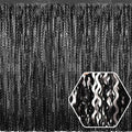 4 Pack Black Wave Foil Fringe Curtain Backdrop, 3.28Ft x 8.2Ft Metallic Tinsel by Ferwzsr