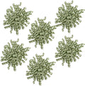 6 Inch Sage Curly Bows for Gift Wrapping Set of 6, Self Adhesive Bows Green by LIZLOVESS