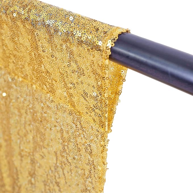 Eternal Beauty Gold Sequin Backdrop Curtains, Shimmer Back Drop 4Panels-2FTx8FT - Image 9