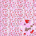 4 Pack Love Pink Wave Foil Fringe Curtain Backdrop, 3.28Ft x 8.2Ft Metallic by Ferwzsr