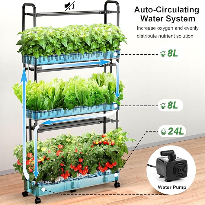 Large Hydroponics Growing System Kit, 90 Pods Vertical Hydroponic Garden - Image 3