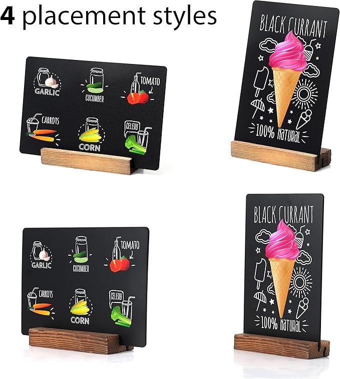 3 Pack 5x7 in Chalkboard Sign Small Blackboard Decorative - Image 2