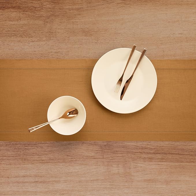 Solino Home Linen Brown Sugar Table Runner 72 Inches Long - Image 3