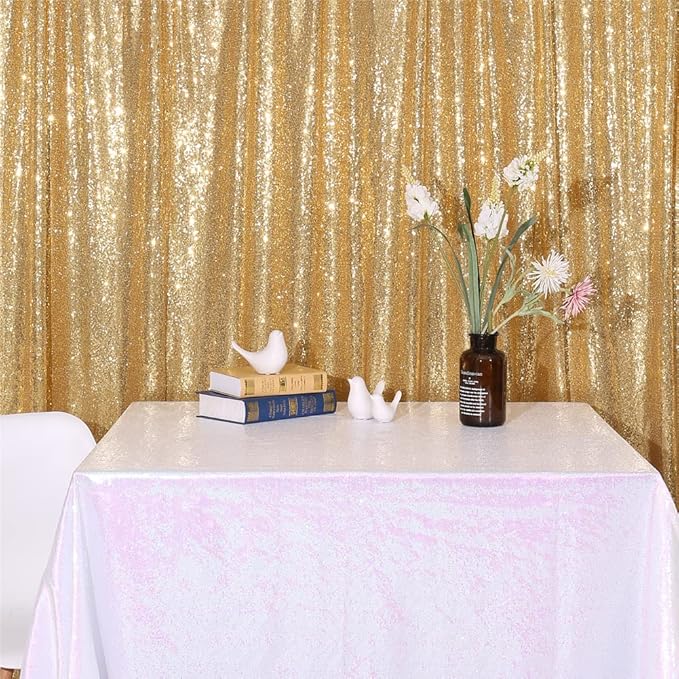 SquarePie Sequin Backdrop 6FT x 8FT Gold Background - Image 7