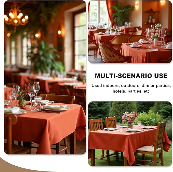 Fitable Rust Tablecloths for Rectangle Tables, 6 Pack - Image 5