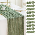 Sioloc 10 Pack Sage Green Cheesecloth Table Runner Fall Autumn Decor by HEALTHYCOMFORTLIFE