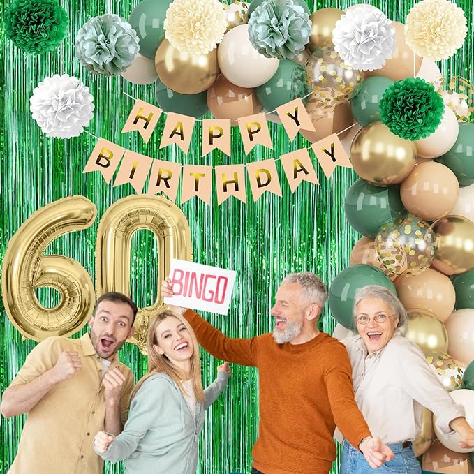 Sage Green 60th Birthday Decorations - Image 6