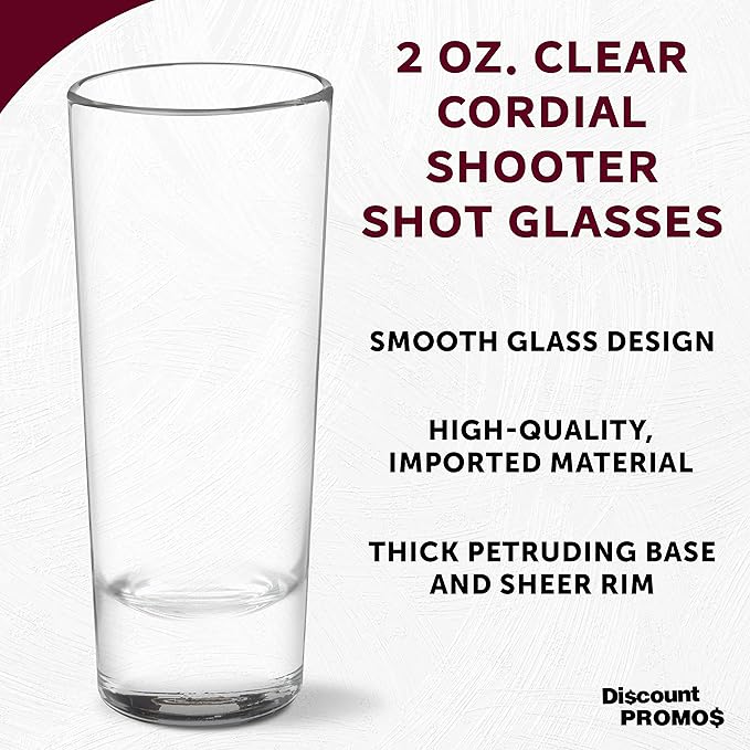 DISCOUNT PROMOS Cordial Shooter Shot Glasses 2 oz. Set of 10, Bulk Pack - Image 3