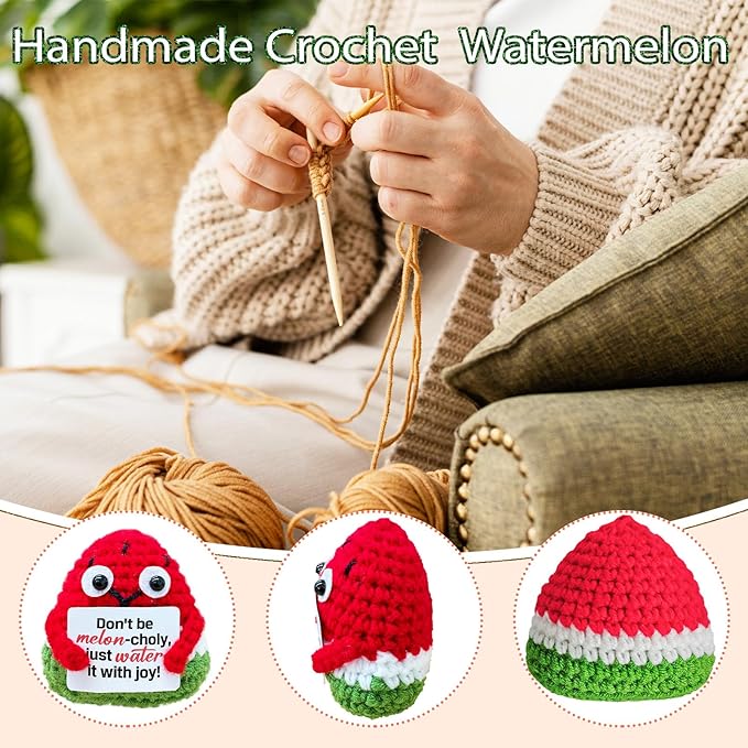 Emotional Support Crochet Watermelon, Lovely Gift - Image 4