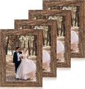 6x9 Picture Frame Set of 4, High Definition Real Glass Rustic Wood Frame by iRahmen